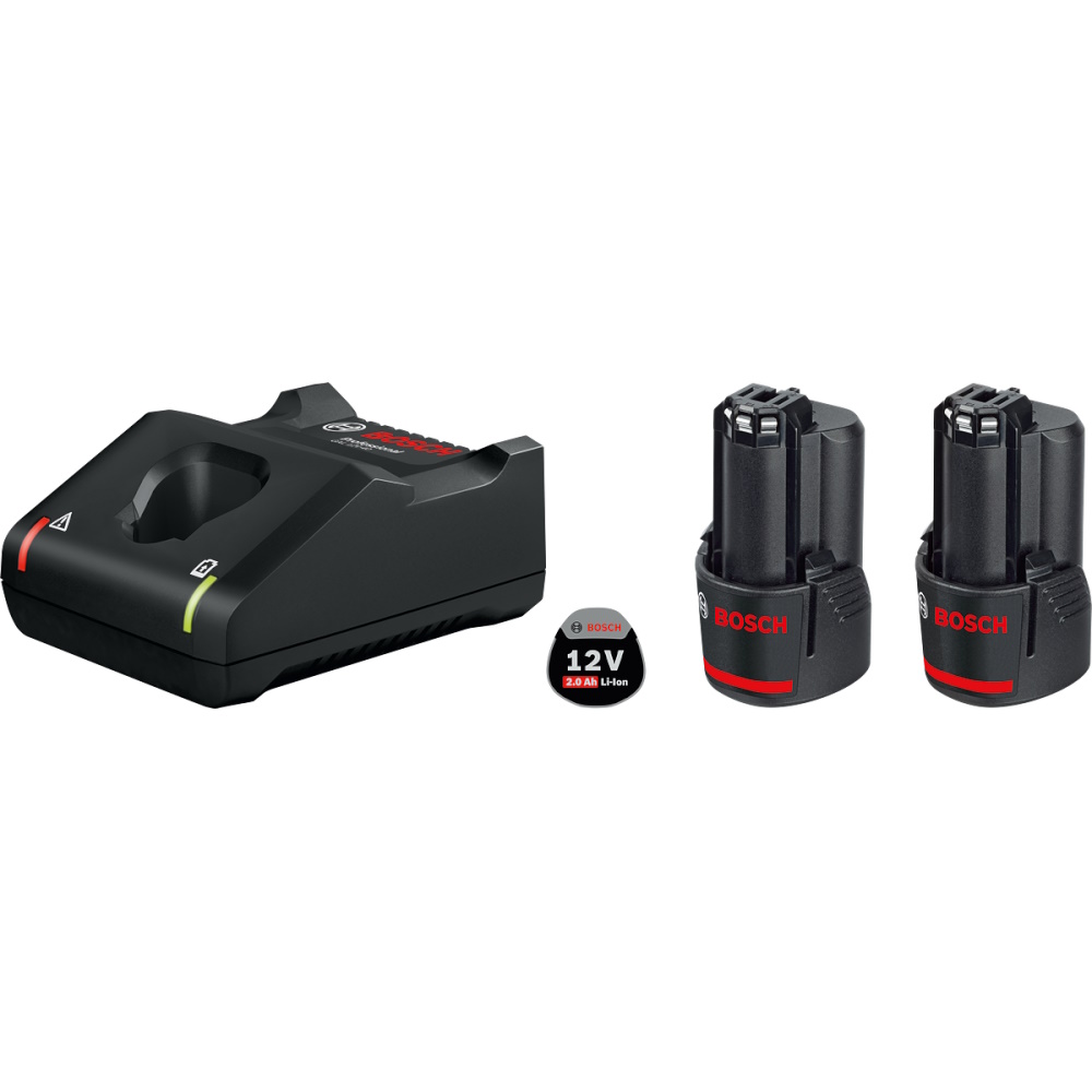 Bosch Starterset Schnellladegerät GAL 12V-40 + 2x GBA 12V 2.0Ah Akku