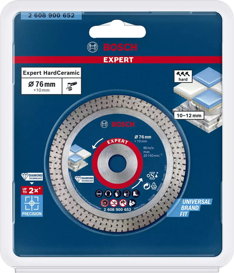 Bosch Diamanttrennscheibe - Lochung 10mm - Durchmesser 76mm - 2608900652