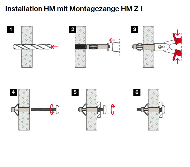 Fischer Heimwerkerzange HM Z 3 - schnelles Setzen von Hohlraumdübel - 539723