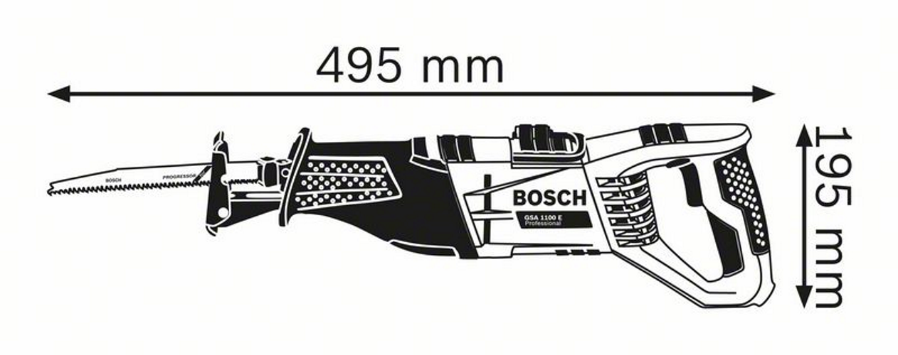 Bosch Professional Säbelsäge GSA 1100 E - 1100 Watt - 2 Sägeblätter - Koffer