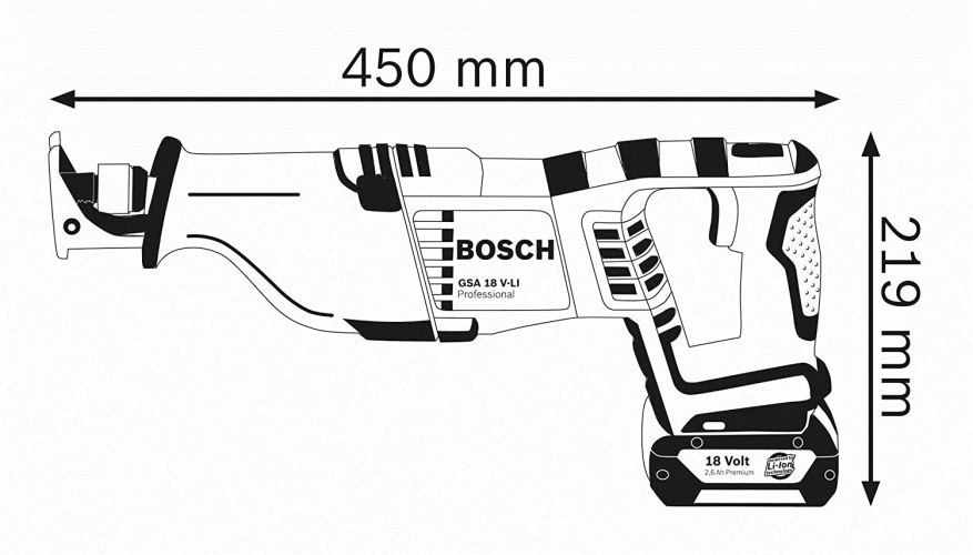 Bosch Akku-Säbelsäge GSA 18V-LI - L-BOXX - ohne Akku/Ladegerät - 060164J007