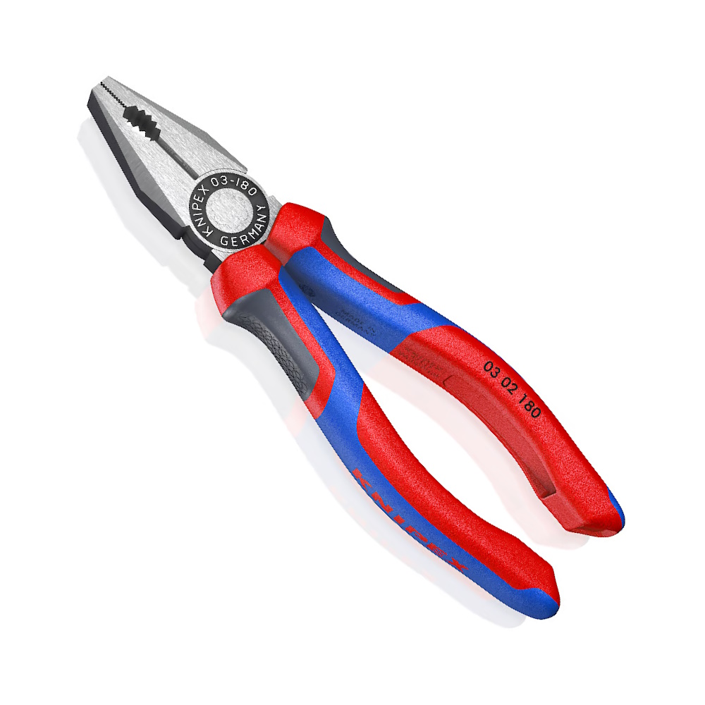 Knipex Kombizange 180mm - Universalwerkzeug mit Comfort Griff - 0302180