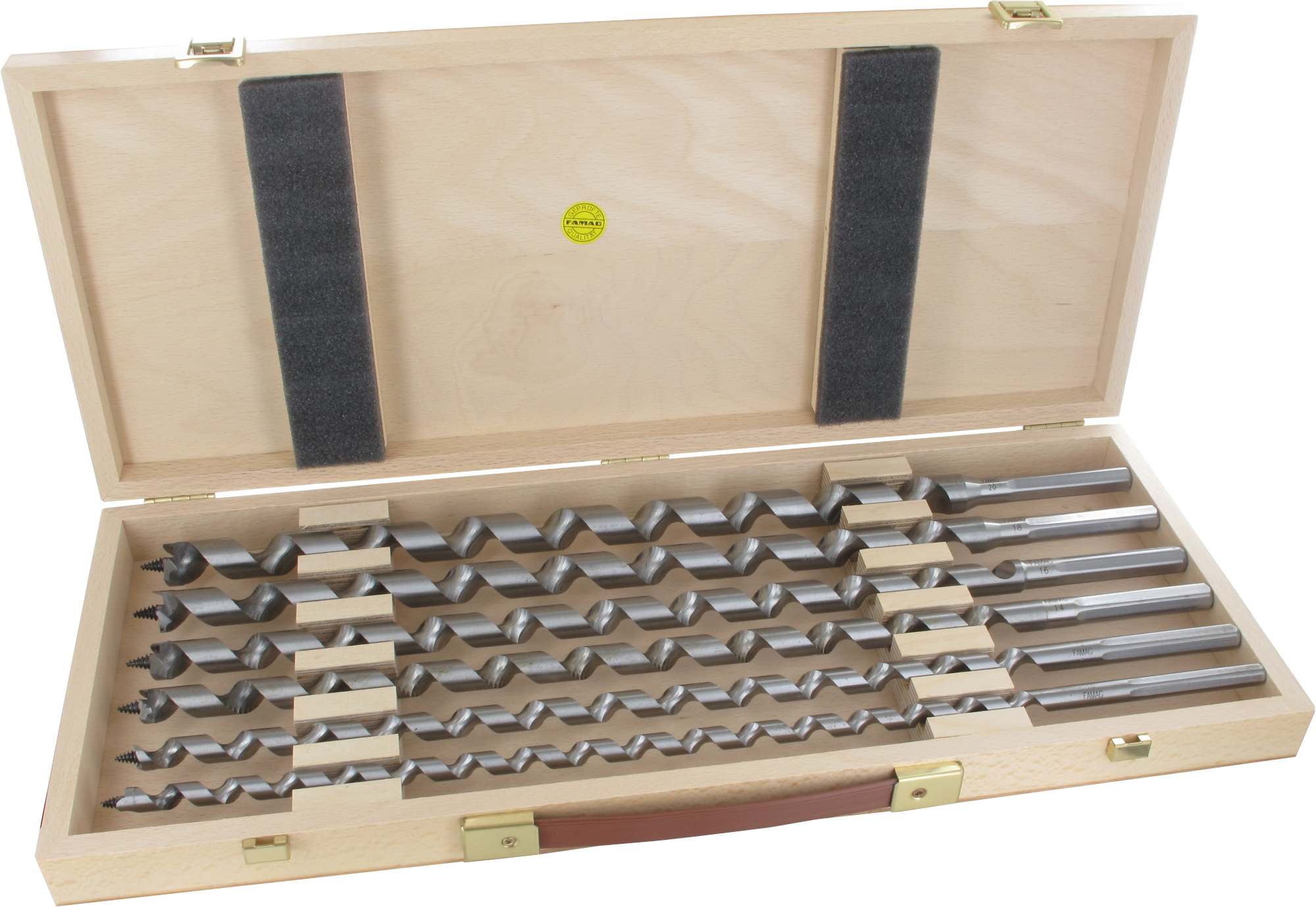 Famag Schlangenbohrer LEWIS Satz 1414400 - 6-tlg - 460mm - Holzkoffer - 10-20mm