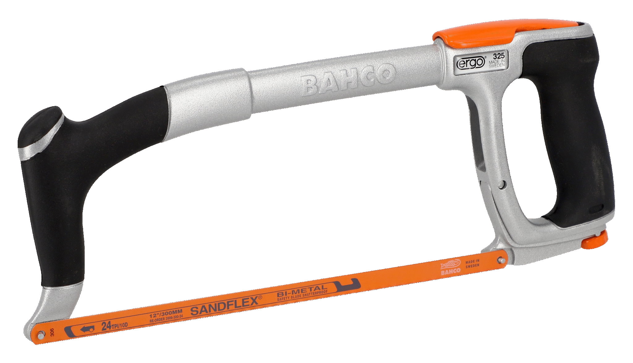 Bahco Handsägebogen 325 - 300mm Bitmetall - 24 Zähne/Zoll - 55° Schnitte