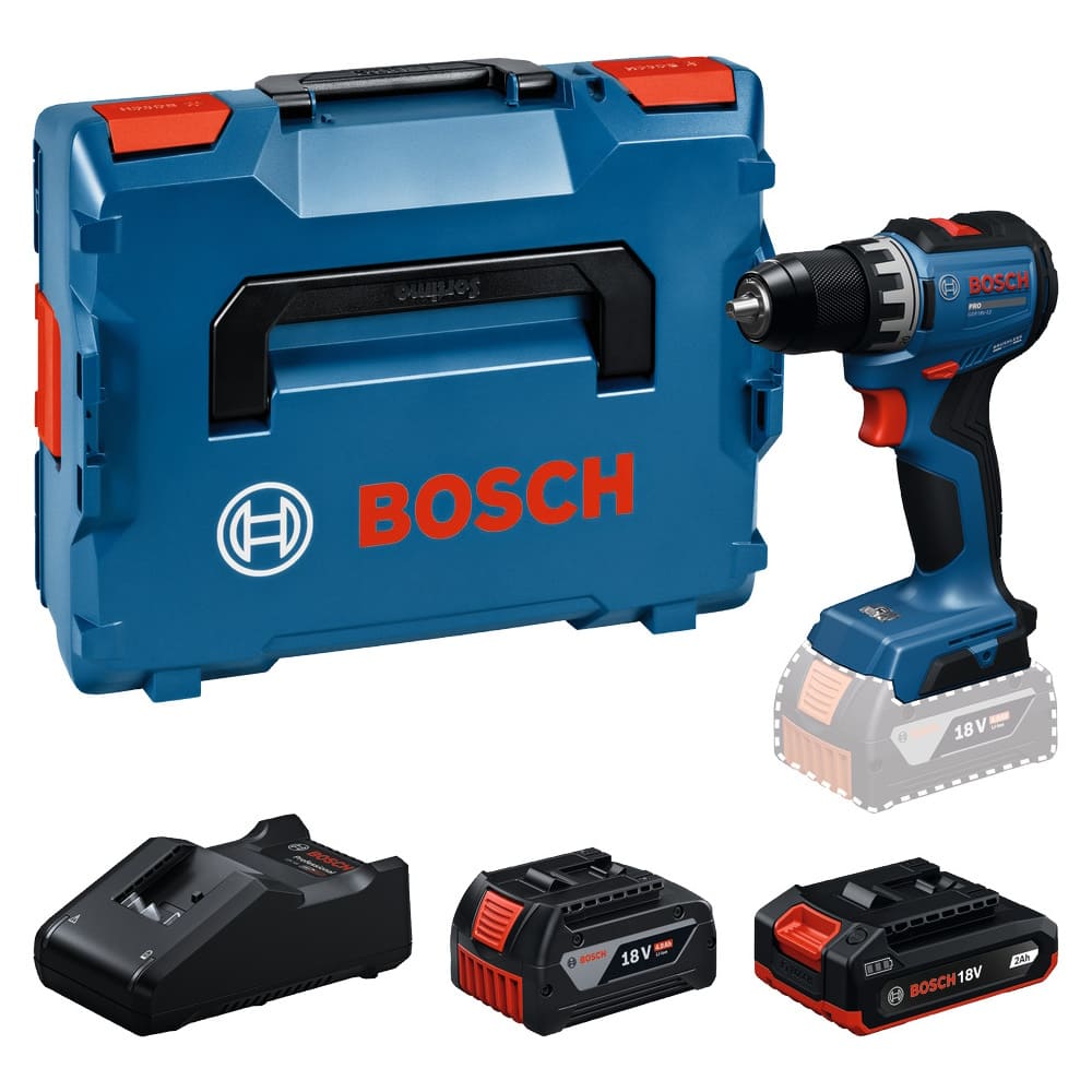 Bosch Akku Bohrschrauber 18V GSR18V-52 in L-Boxx - 1x4Ah 1x2Ah Akku - Ladegerät