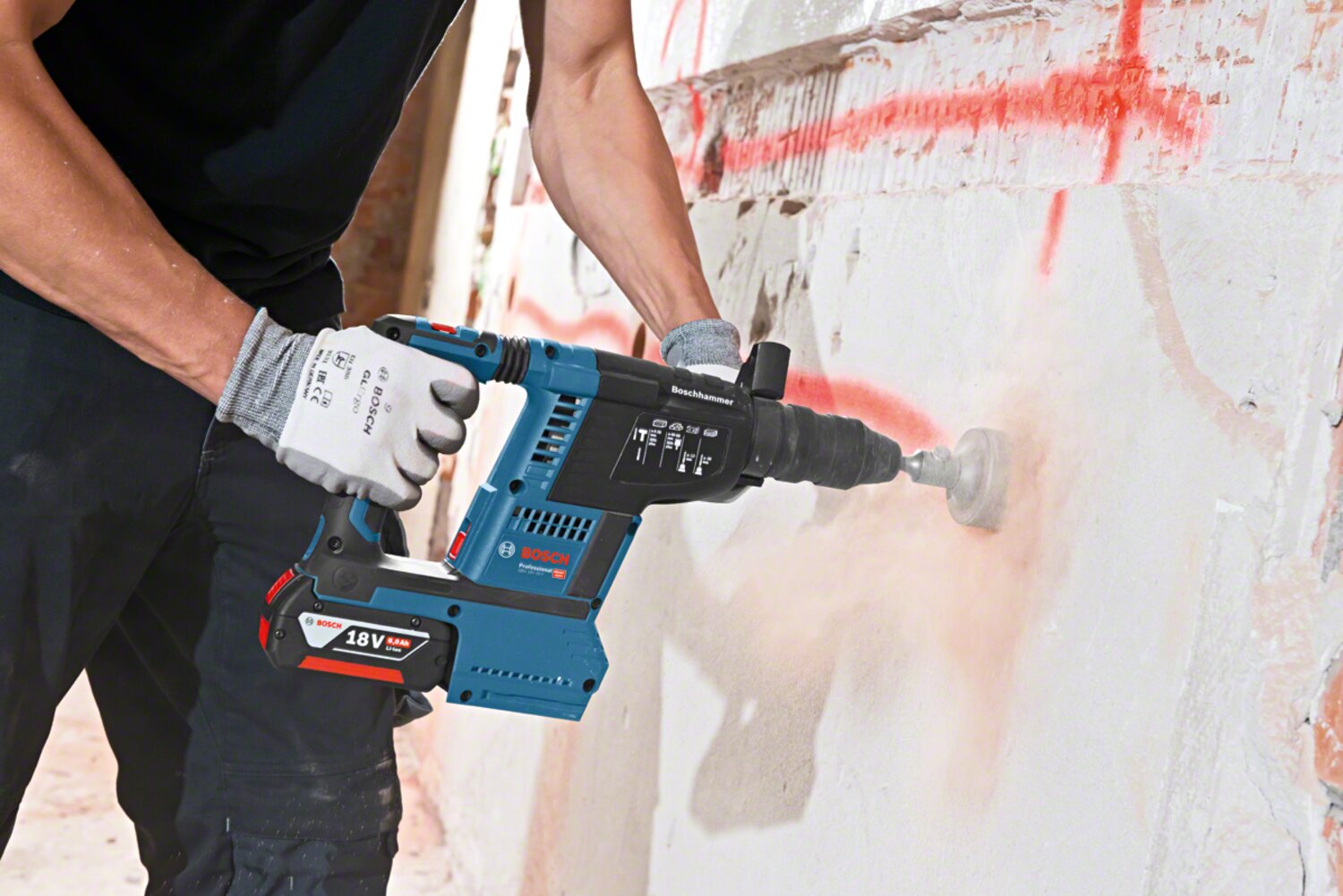 Bosch Akku-Bohrhammer GBH 18V-26F SDS plus inkl. 2x ProCORE18V 5,5Ah - Ladegerät