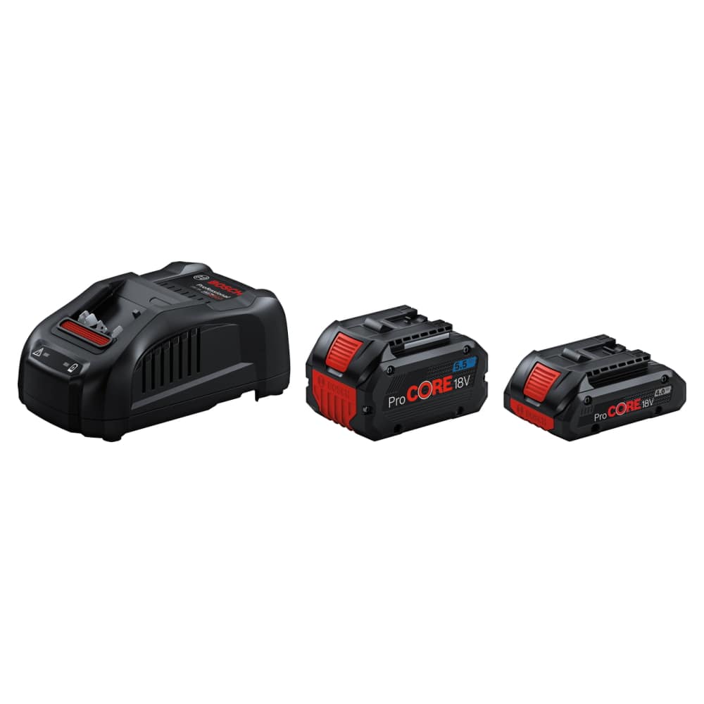 Bosch Starterset 18V - 1x 5,5 Ah 1x 4,0 Ah Procore Akkus 1x Ladegerät GAL1880CV