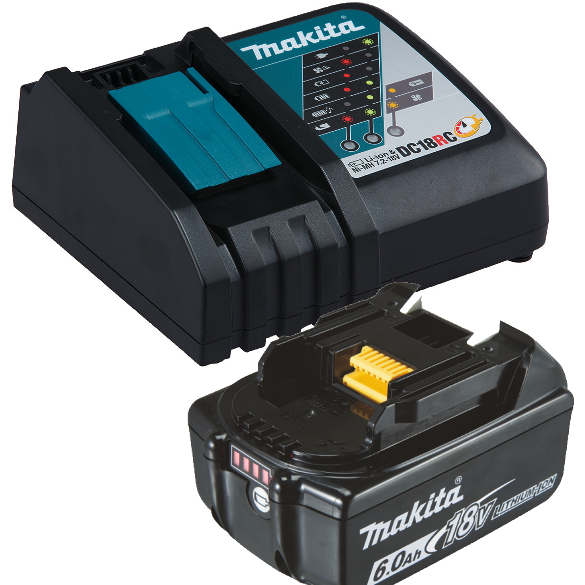 Makita Akku Ladegerät Set - DC18RC - 14,4-18V + 1 BL1860B AKKU im Set