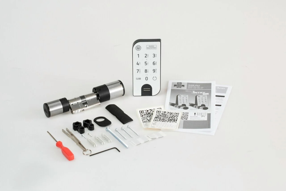 Burg Wächter Türschloss secuENTRY easy 7602 FP Fingerprint mit 2 Transponder