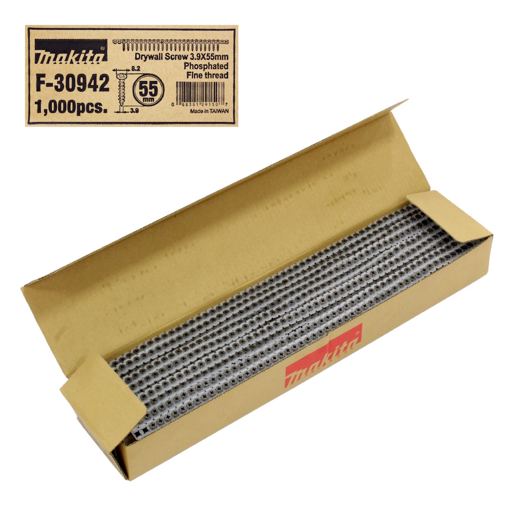 Makita Schnellbauschraube Fein 3,9x55mm - 1000 Stück - Feingewinde - F-30942