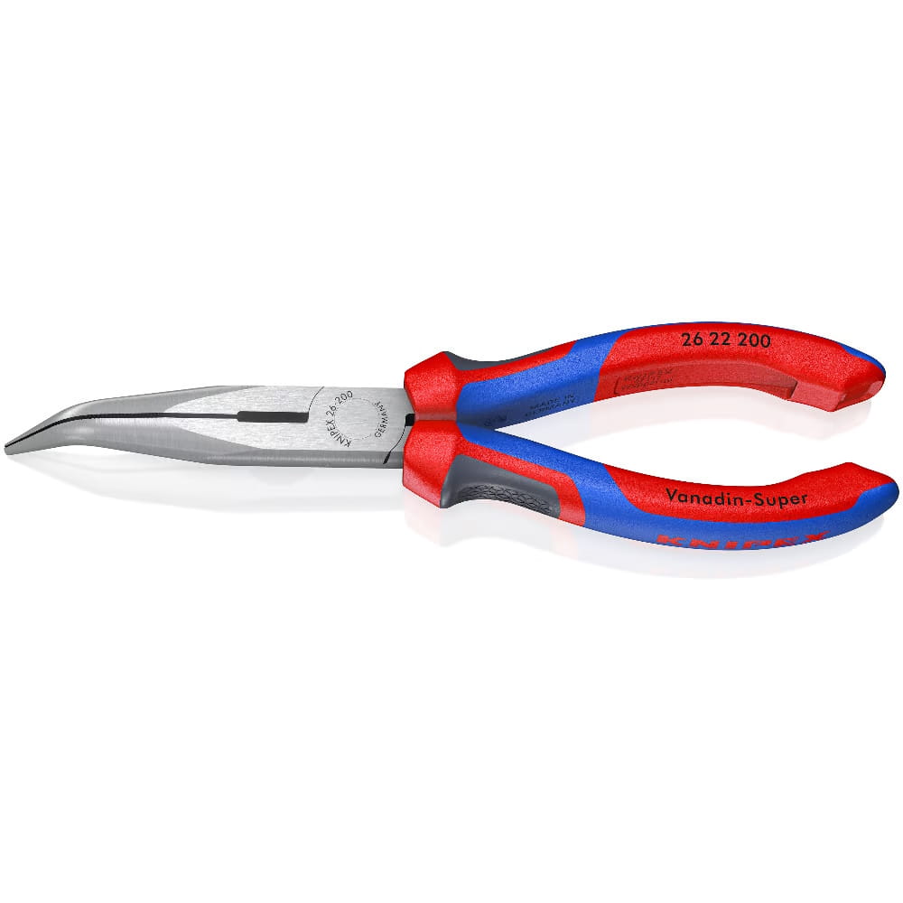 Knipex Flachrundzange Zange 200mm mit Schneide und Comfort Griff - 2622200