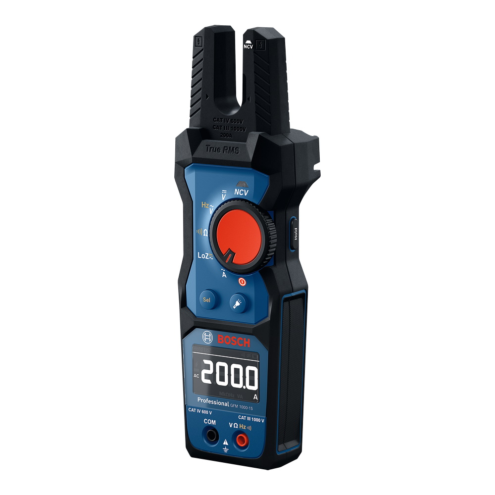 Bosch Gabelstromzange GFM 1000-15 - Elektromessgerät - LCD Display inkl. Tasche