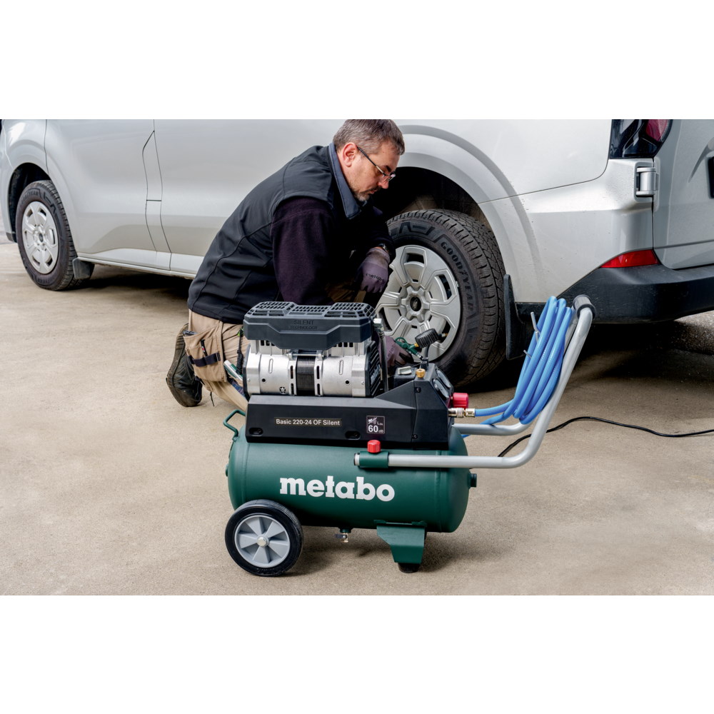 Metabo Kompressor Basic 220-24 OF Silent - 601593000 - 8bar - 1,1kW - 24 Liter