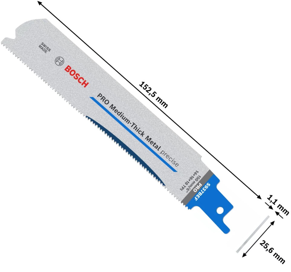 Bosch Säbelsägeblatter S 937 BEF - für Metall - 150mm - 5 Stück - 2608658991