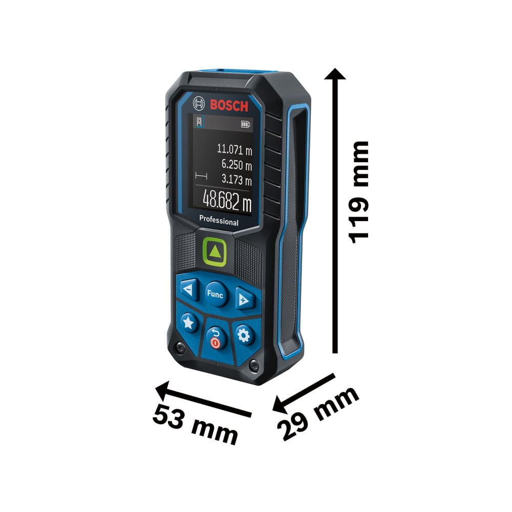Bosch Laser Entfernungsmesser GLM 50-25 G - Farbdisplay - inkl. Schutztasche