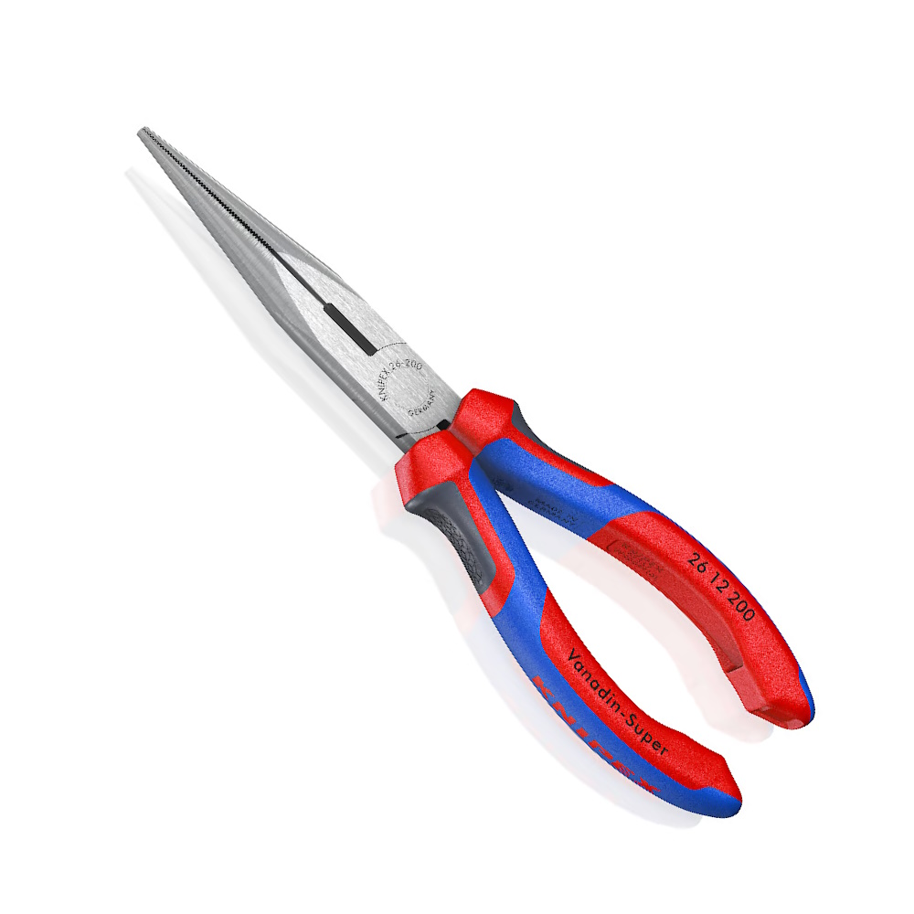 Knipex Flachrundzange 200mm - mit Schneide und Comfort Griff - 2612200