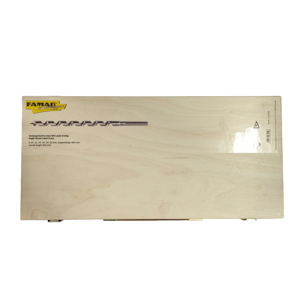 Famag Schlangenbohrer LEWIS Satz 1414400 - 6-tlg - 460mm - Holzkoffer - 10-20mm