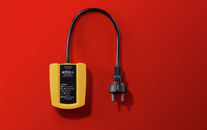 Wiha Steckdosentester - Steckdose prüfen - 230 V AC - CAT II - 45220