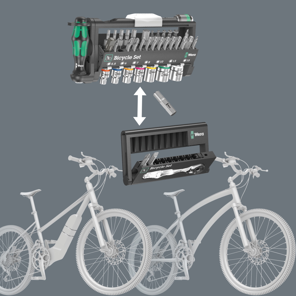 Wera Bicycle Set - Fahrradset 3 Zyklop MINI - 39-teilig - Reifenheber - Tasche