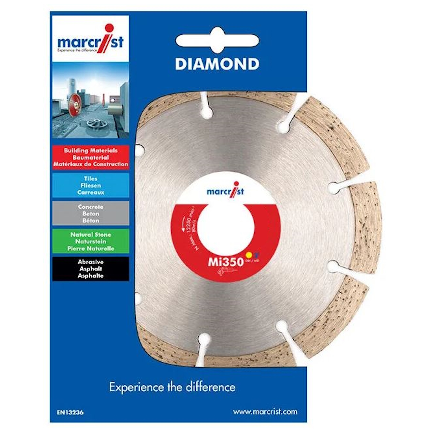 Marcrist MI350 Universal-Diamanttrennscheibe für Baumaterialien - 400 x 25.4mm