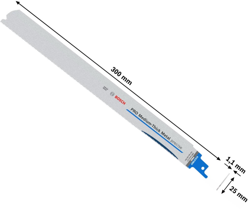 Bosch Säbelsägeblatter S1237BEF - für Metall - 300mm - 5 Stück - 2608658996