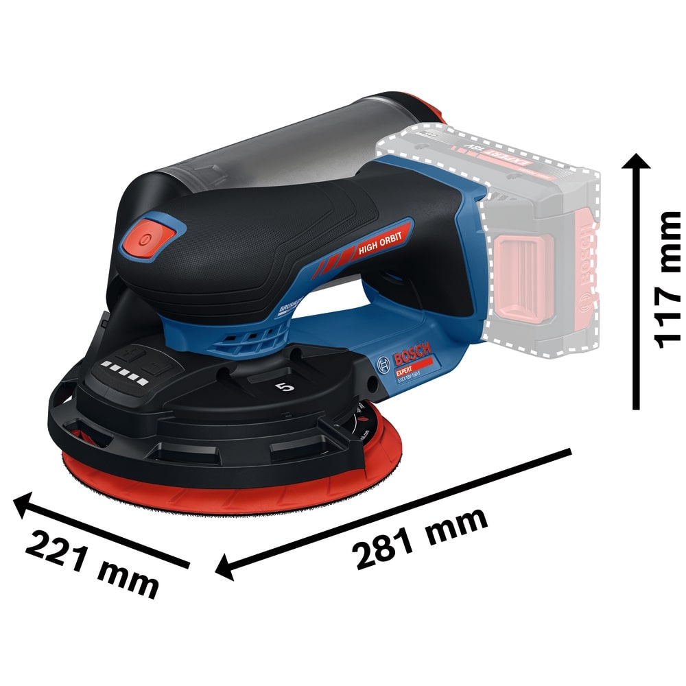 Bosch Akku Exzenterschleifer EXPERT EXEX18V 150 5 18V - ohne Akku/Ladegerät
