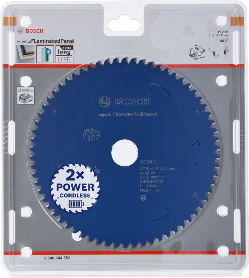 Bosch Sägeblatt Kreissägeblatt EXPERT - Laminat Parkett - für Akkusägen Ø216mm