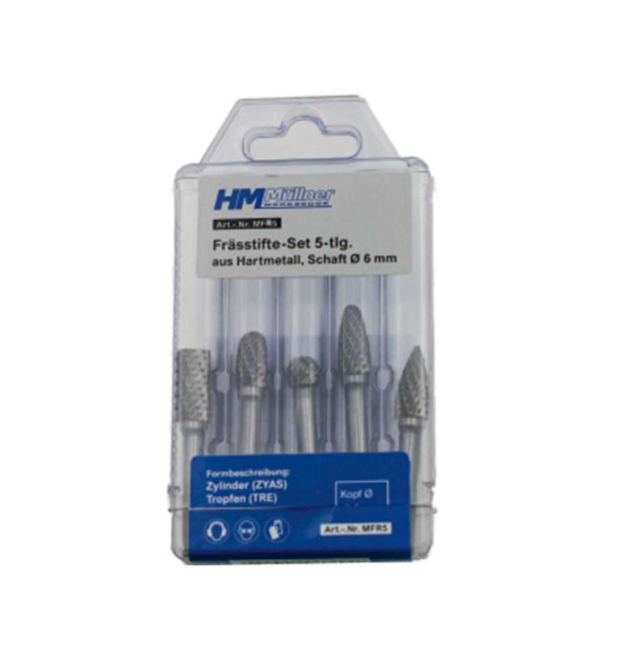 HM Müllner Frässtift-Set - MFR5 - 5-teilig - 10mm Durchmesser - 6mm Schaft