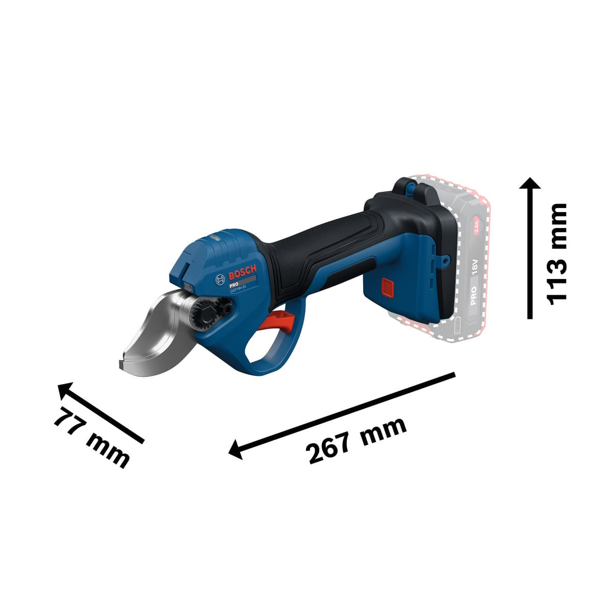 Bosch Akku Astschere PRO GGP18V-32 - 18V - Brushless - 32 mm - AMPShare - Solo