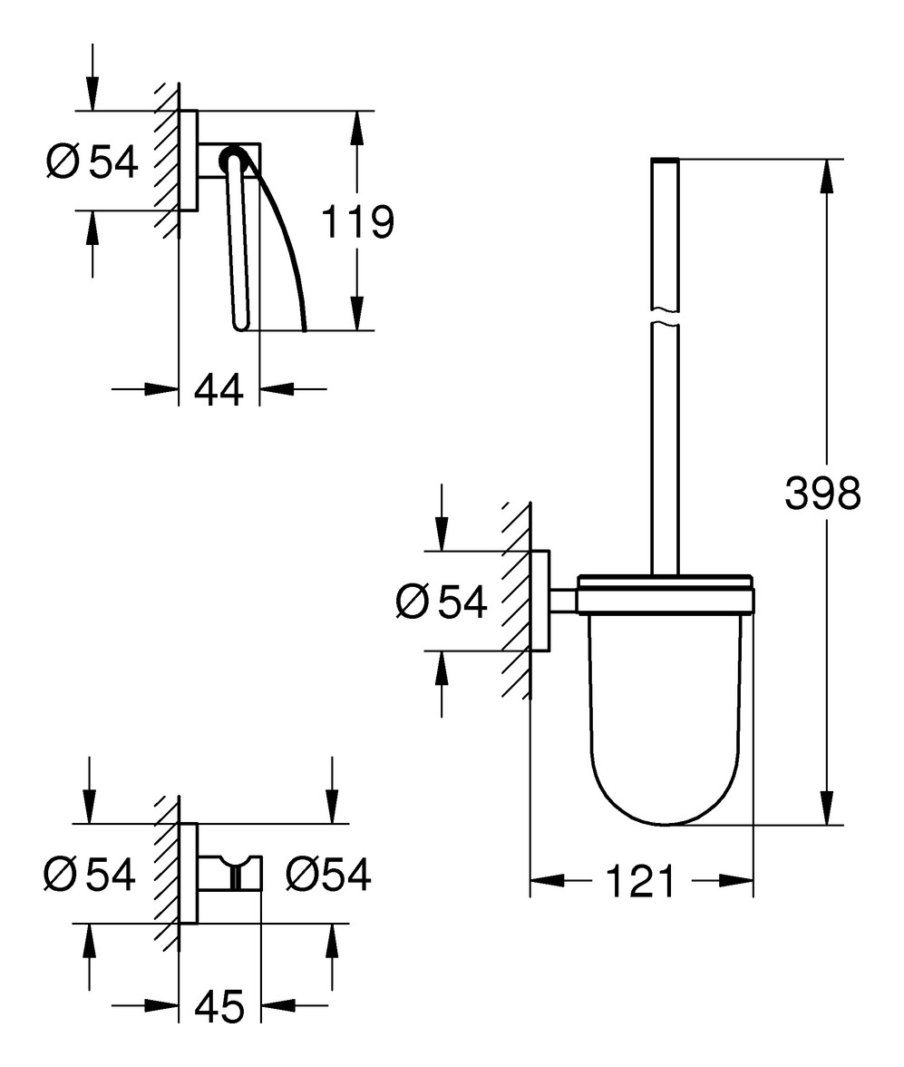 Grohe WC-Set Essentials - 40407 - WC Garnitur - 3-teilig - chrom