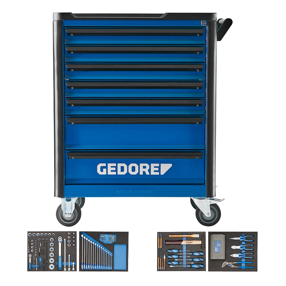 Gedore Werkzeugwagen 147 teilig - Workster Highline Large 7 Schubladen - 500kg