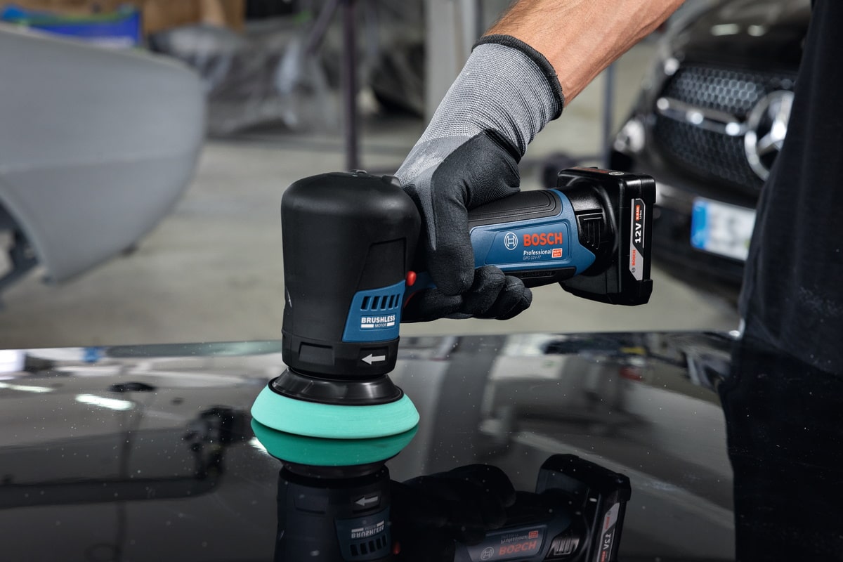 Bosch Akku Polierer GPO 12V-77 - Sologerät ohne Akku/Ladegerät - Rotation