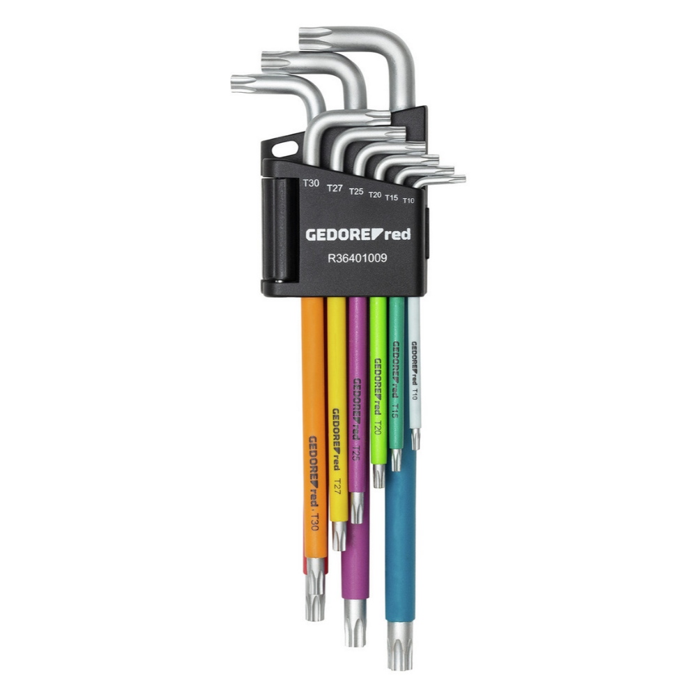 Gedore Winkelschraubendreher Satz Set farbcodiert im Halter TX 10-50 - 9-teilig