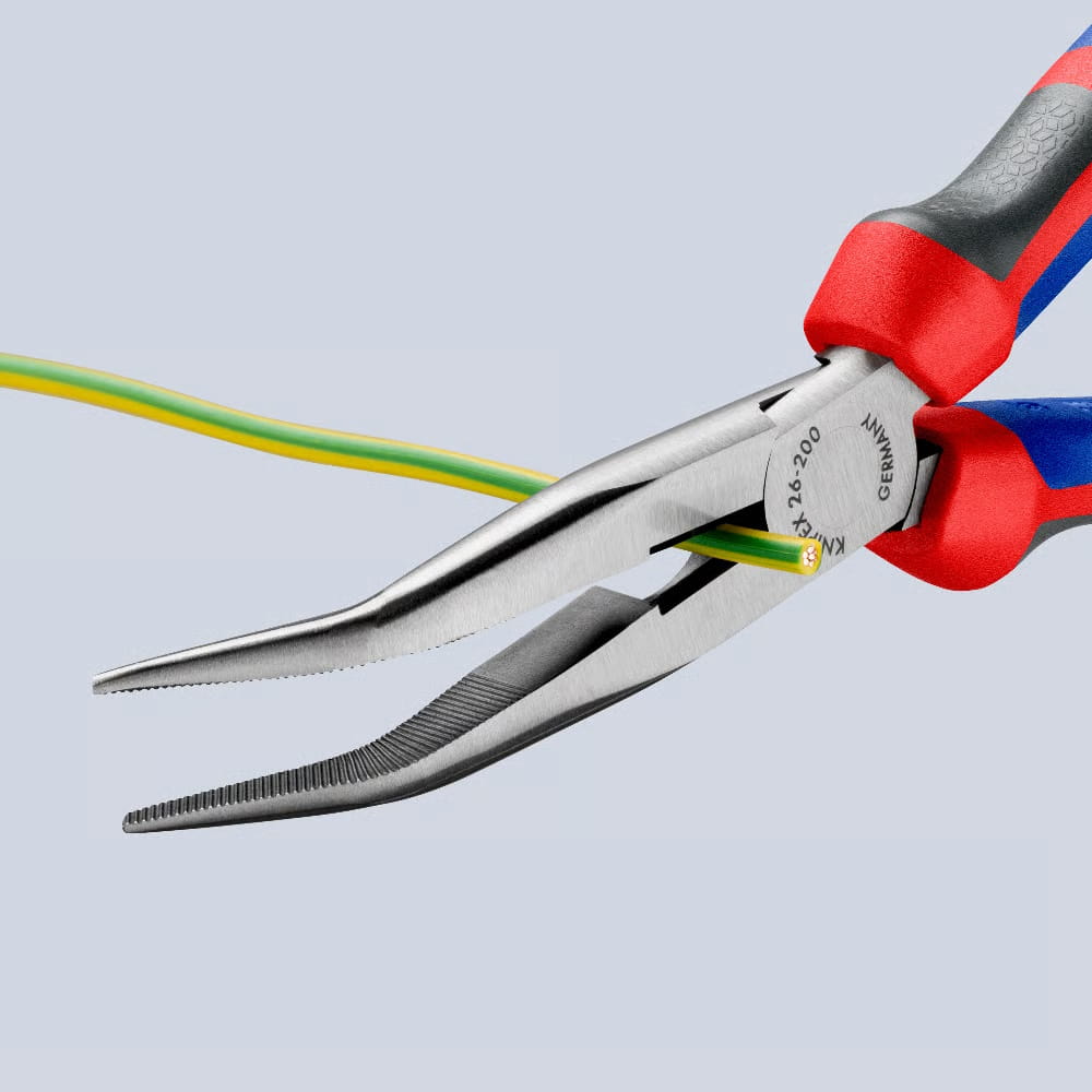 Knipex Flachrundzange Zange 200mm mit Schneide und Comfort Griff - 2622200