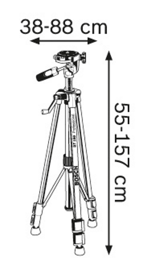 Bosch Professional Baustativ BT 150 schwarz 0601096B00 Fotostativ 55  157 cm