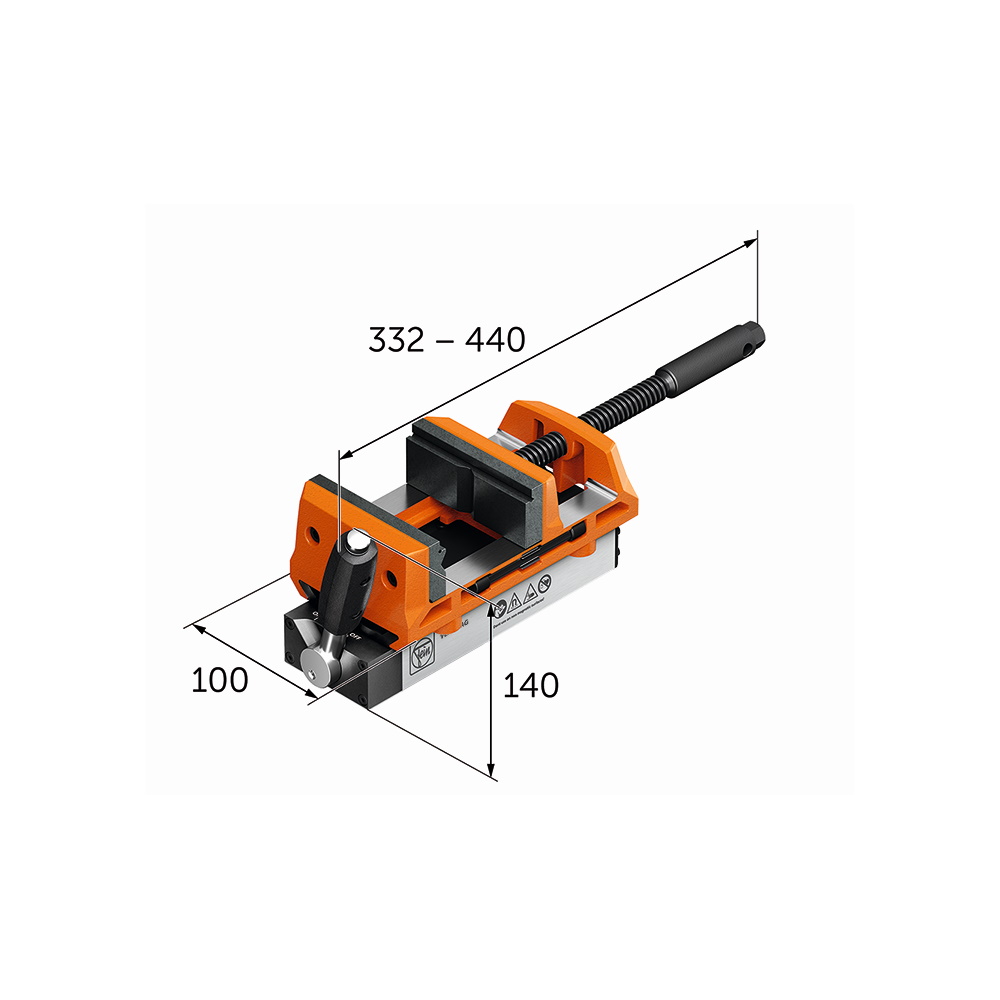 Fein Magnetschraubstock mit Backenbreite von 100mm VERSAMAG Schraubstock Set