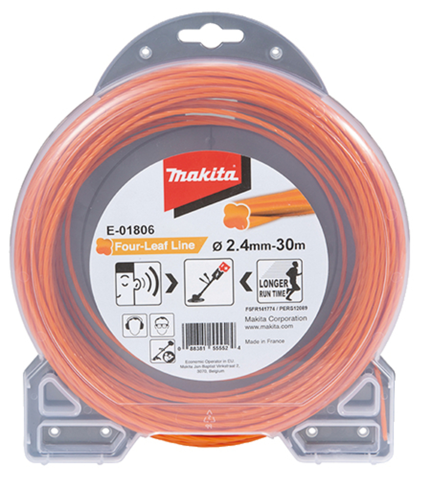Makita Mähfaden Four Leaf orange - 2,4 mm - E-01806 - 30m - für Trimmer