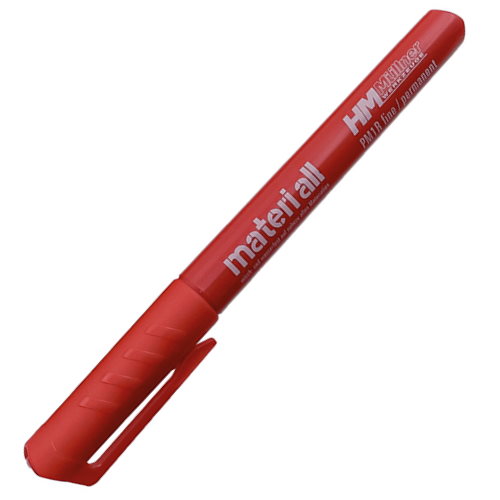 HM Müllner Permanentmarker materi all - PM1R - rot - wasserfest - Acrylfaser