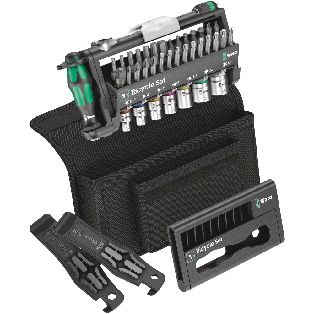Wera Bicycle Set - Fahrradset 3 Zyklop MINI - 39-teilig - Reifenheber - Tasche