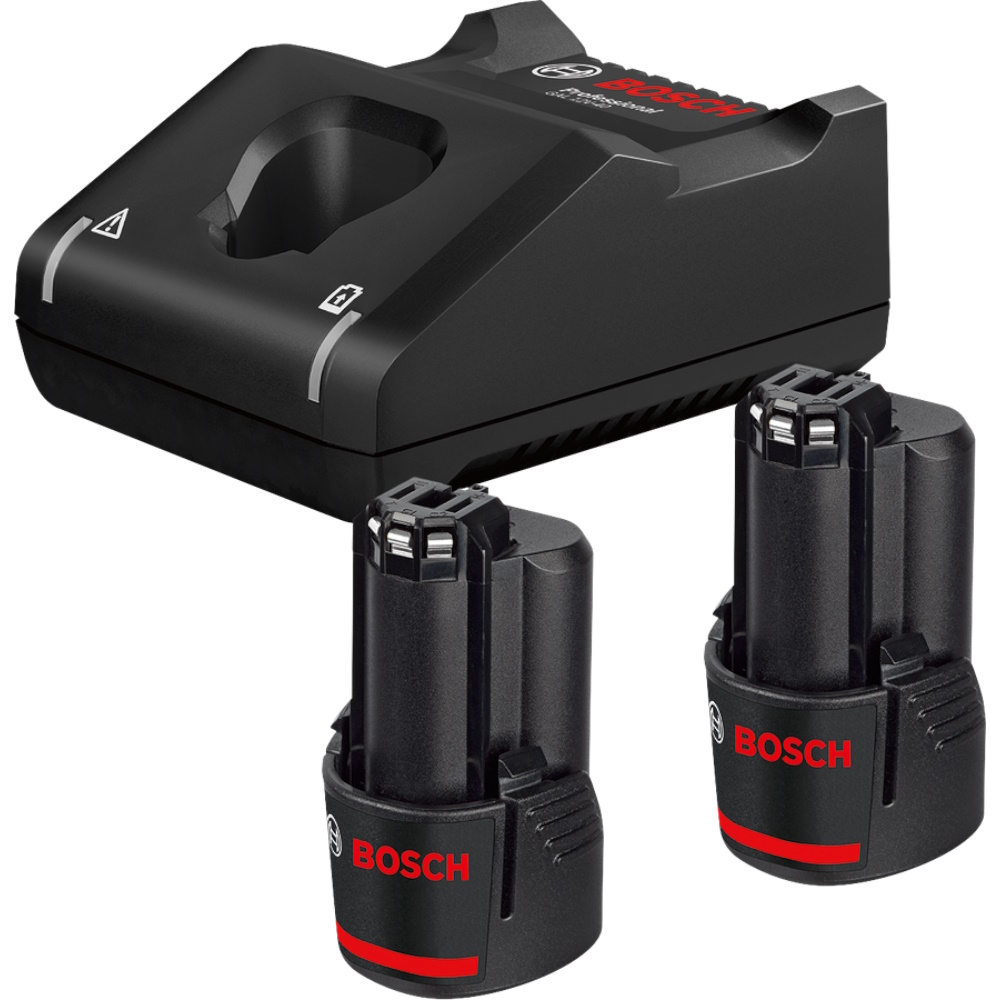 Bosch Starterset Schnellladegerät GAL 12V-40 + 2x GBA 12V 2.0Ah Akku