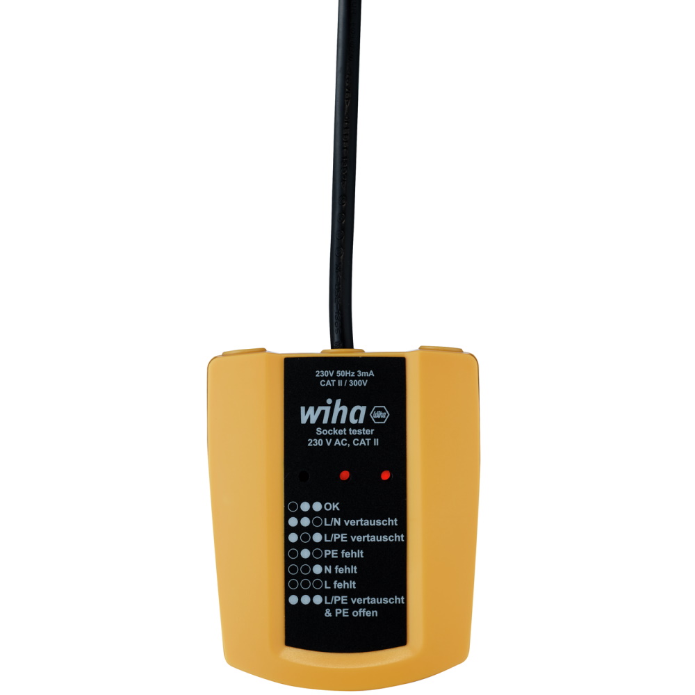 Wiha Steckdosentester - Steckdose prüfen - 230 V AC - CAT II - 45220
