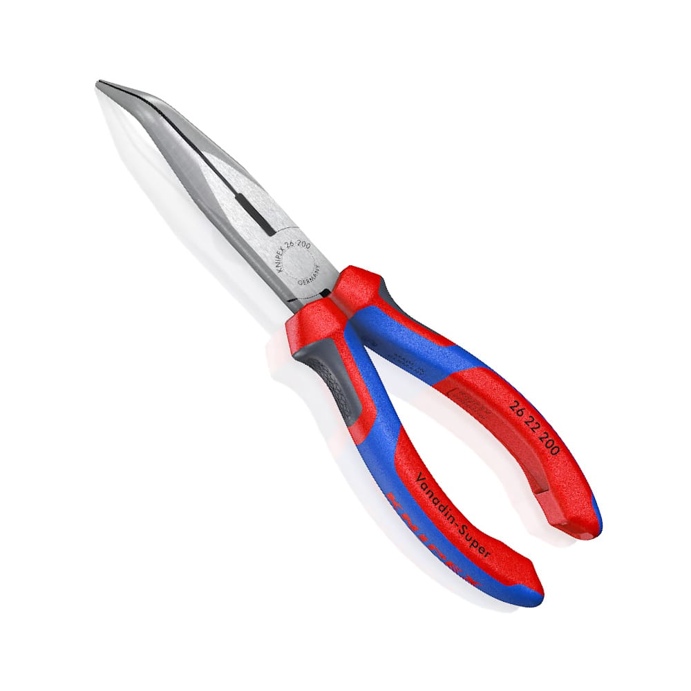 Knipex Flachrundzange Zange 200mm mit Schneide und Comfort Griff - 2622200