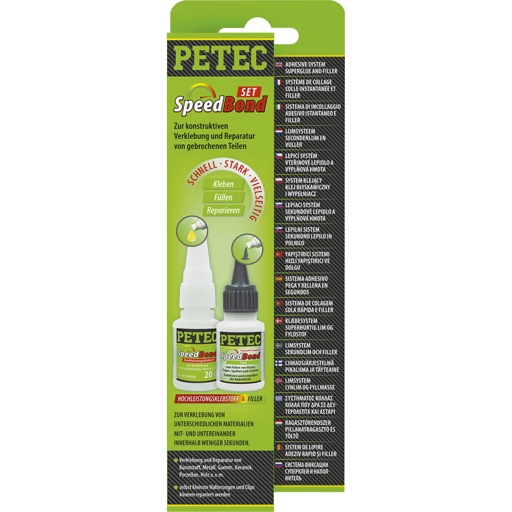 Petec 93550 SpeedBond Set Reparaturset - Kleber und Füller (Filler)