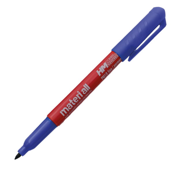 HM Müllner Permanentmarker materi all - PM1B - blau - wasserfest - Acrylfaser