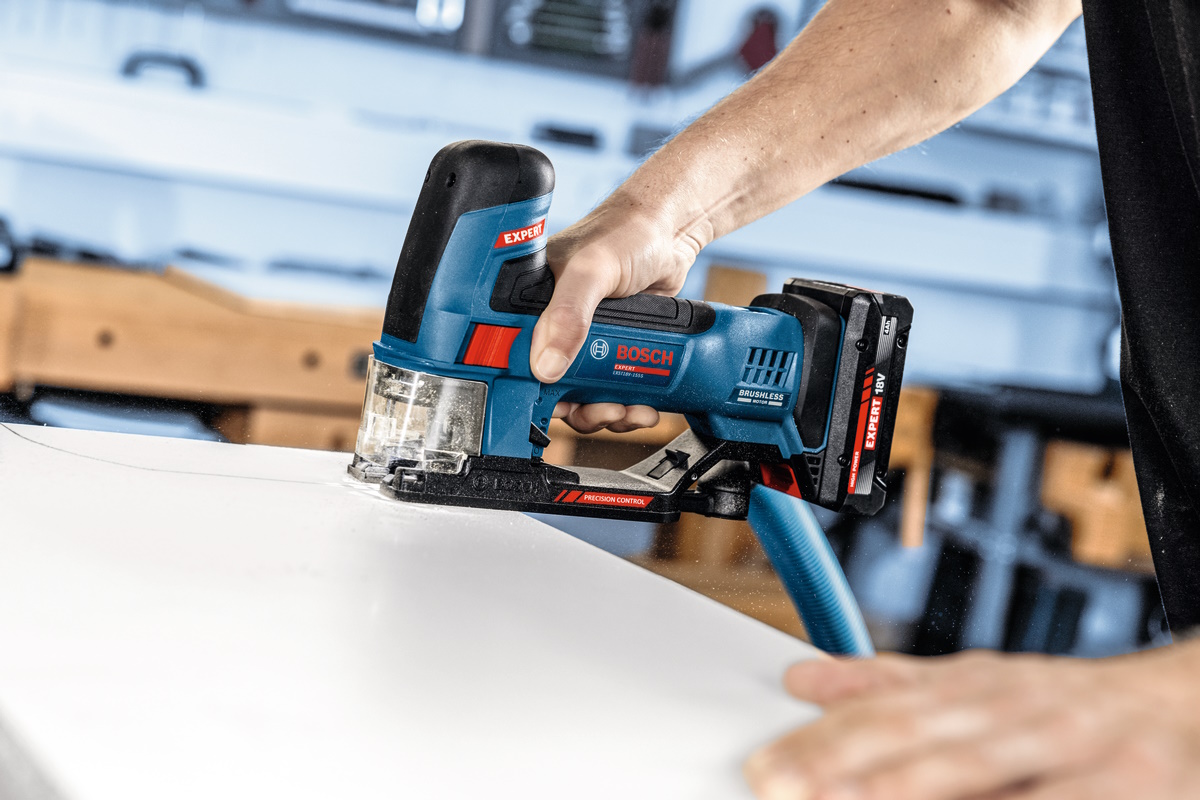 Bosch Akku Stichsäge EXST18V-155S 18V Präzision 155mm L-BOXX ohne Akku/Ladegerät