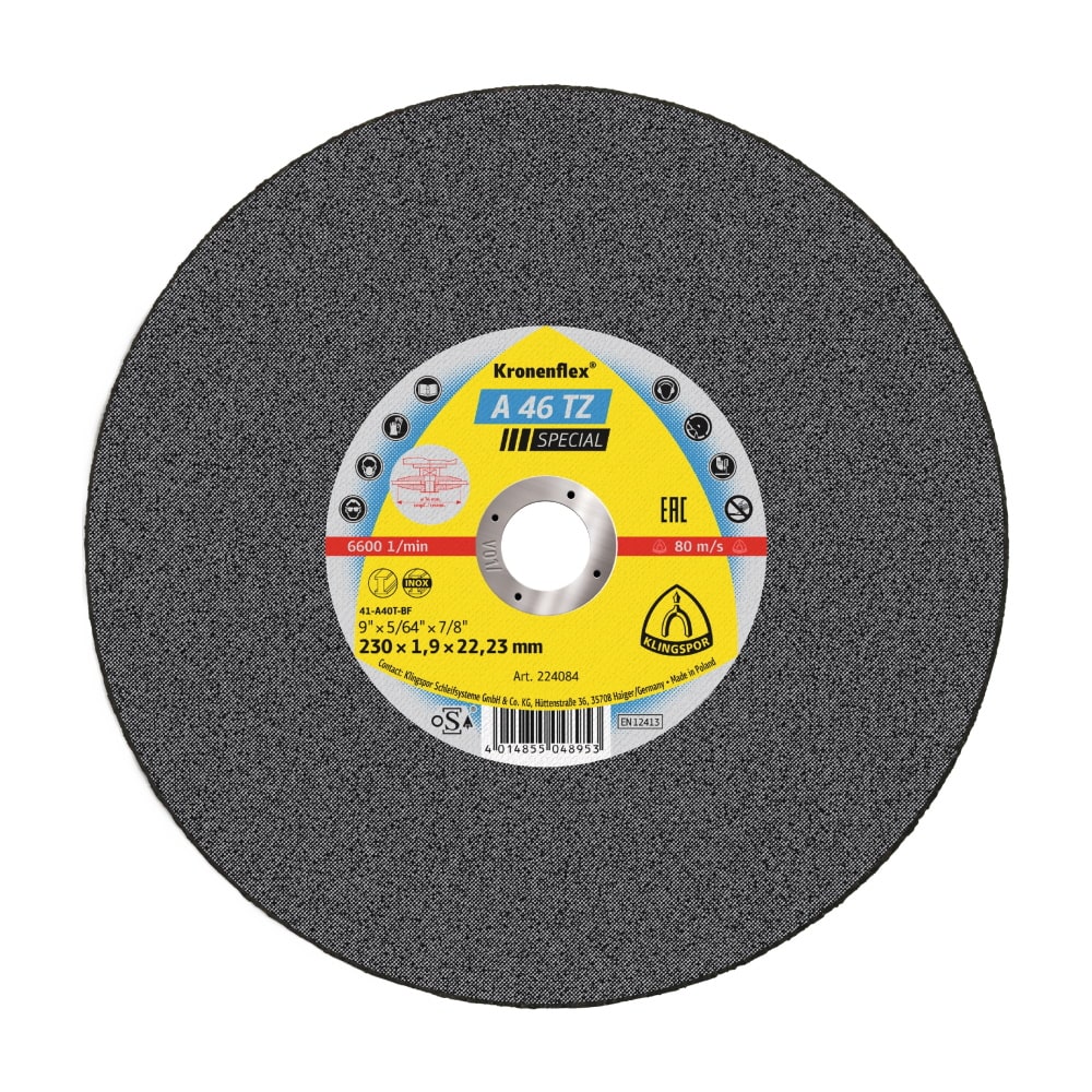 Klingspor Trennscheiben A46 TZ Special für Edelstahl und Stahl 230x1,9x22 mm