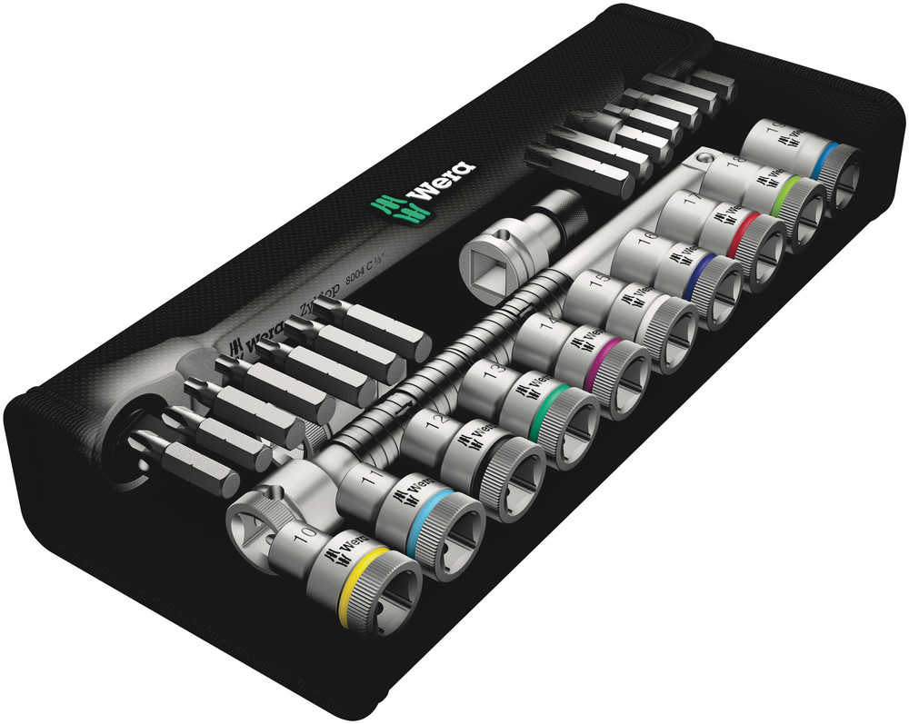 Wera 8100 SC 8 Zyklop Metal-Knarrensatz - 28-tlg. - 1/2"-Antrieb - 05004078001