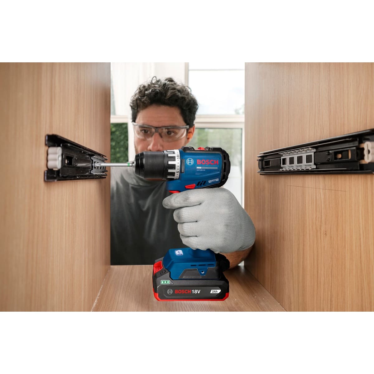 Bosch Akku Bohrschrauber 18V GSR18V-52 in L-Boxx - 1x4Ah 1x2Ah Akku - Ladegerät