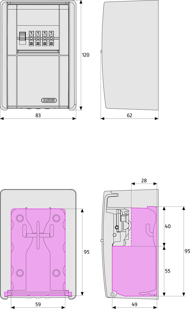 Abus KeyGarage 787 BIG Wandmontage 08492 - bis 50 Schlüssel - Schlüsselbox