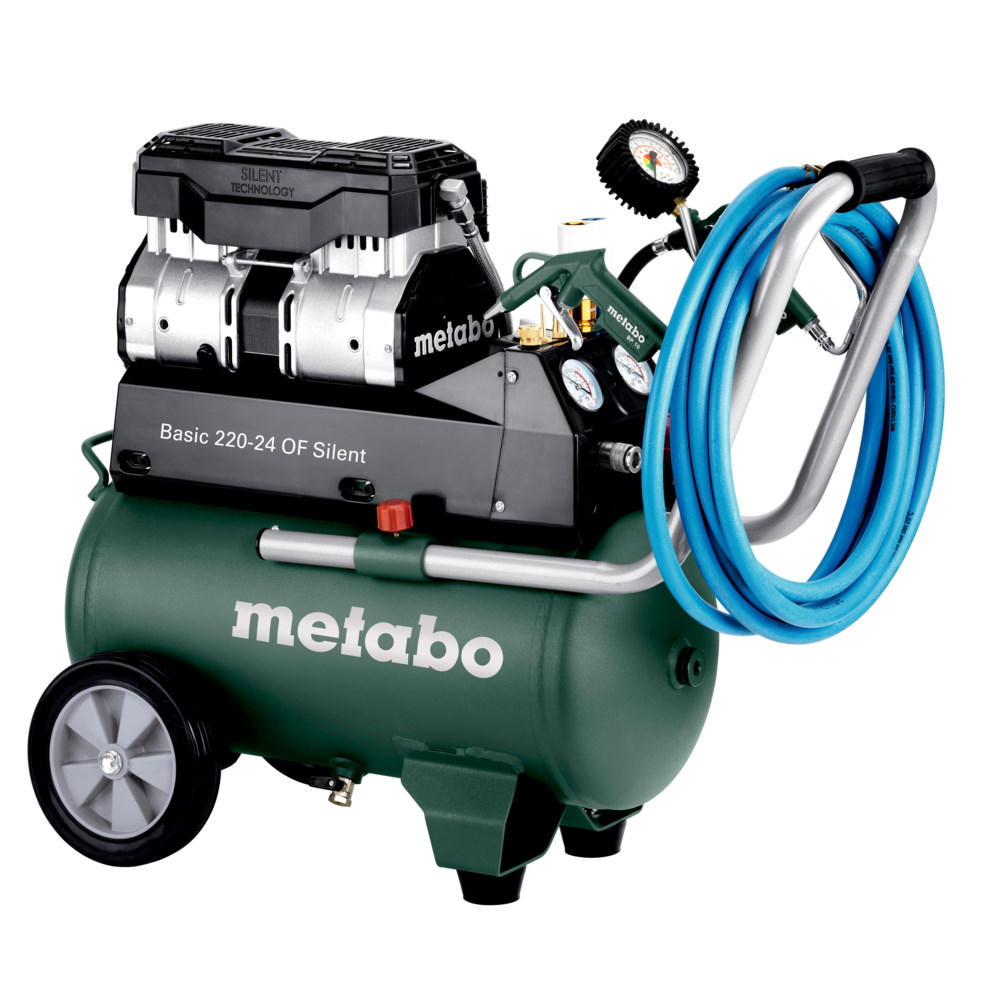 Metabo Kompressor Basic 220-24 OF Silent - 601593000 - 8bar - 1,1kW - 24 Liter